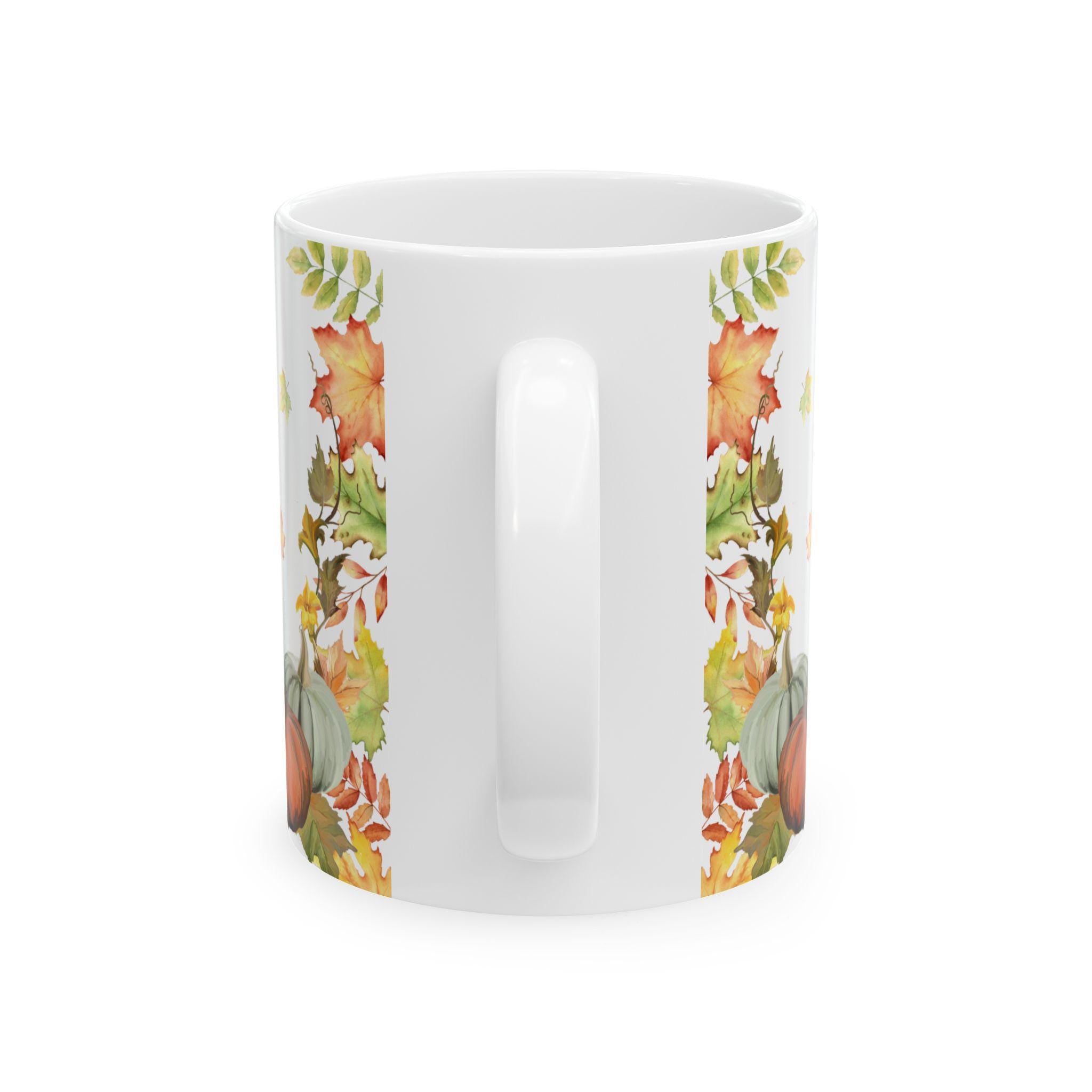 Thanksgiving Day Mug | Golden Retriever, Pumpkins, Fall Leaves. L