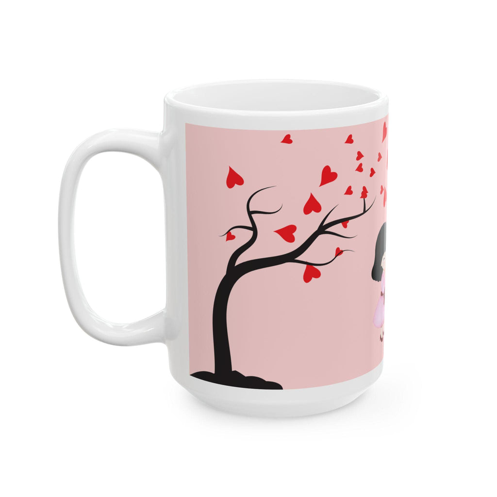 Romantic Proposal Scene Ceramic Mug | Valentine Hearts Coffee Cup