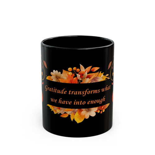 Black Thanksgiving Autumn Turkey Mug, Fall Turkey Coffee Cup, Autumn Leaf Ceramic Mug