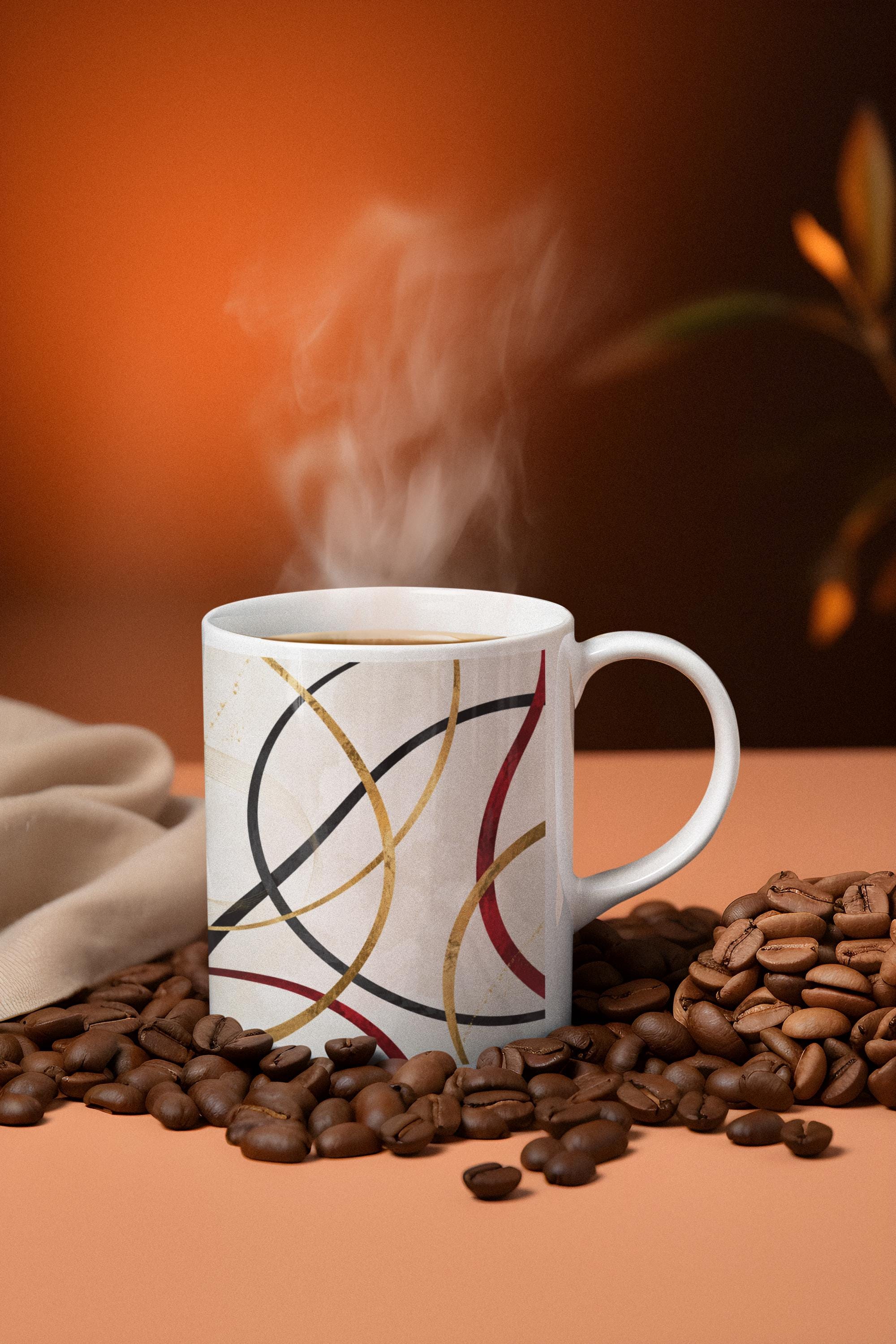 Abstract Interlocking Rings Mug | Modern Geometric Coffee Cup