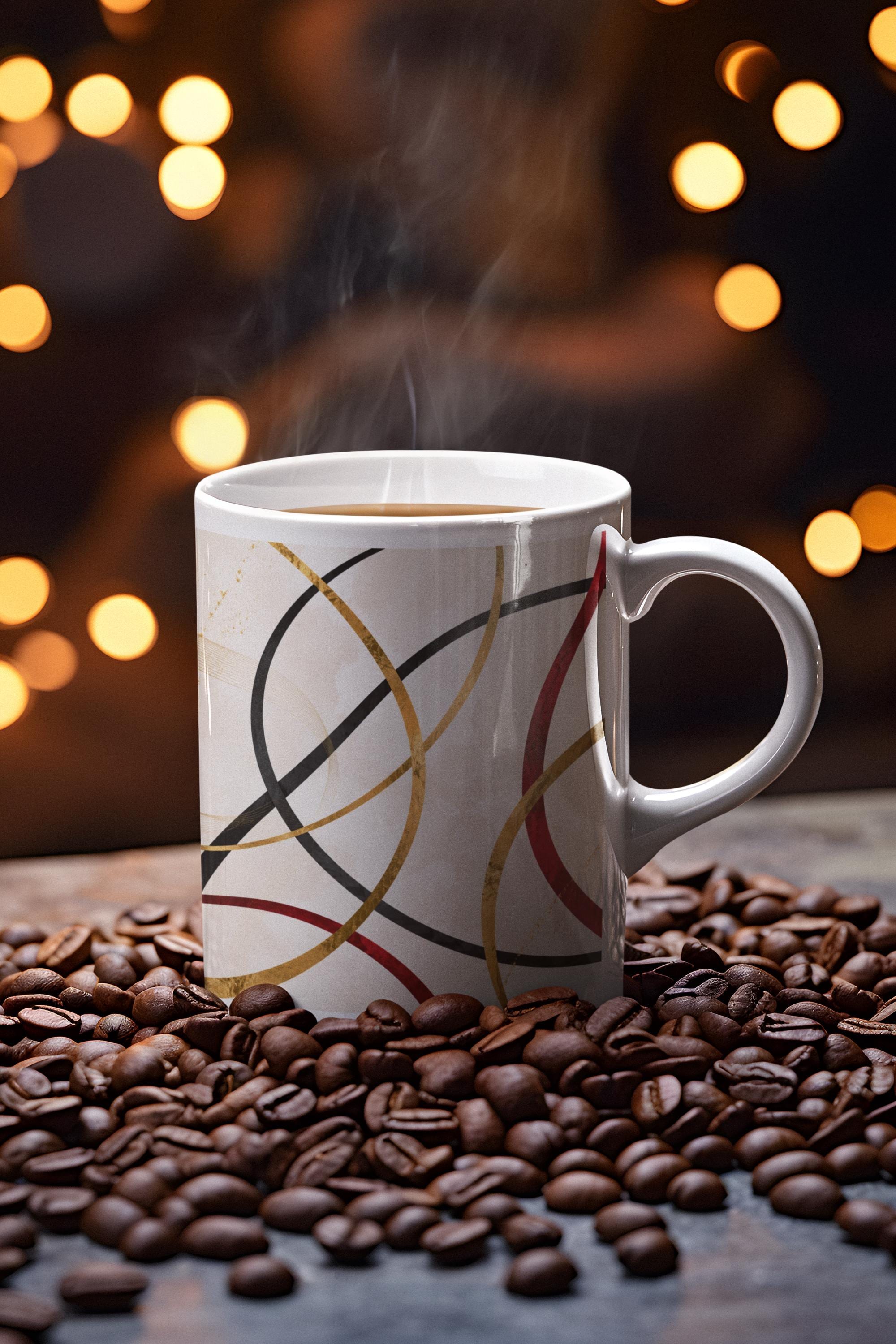 Abstract Interlocking Rings Mug | Modern Geometric Coffee Cup