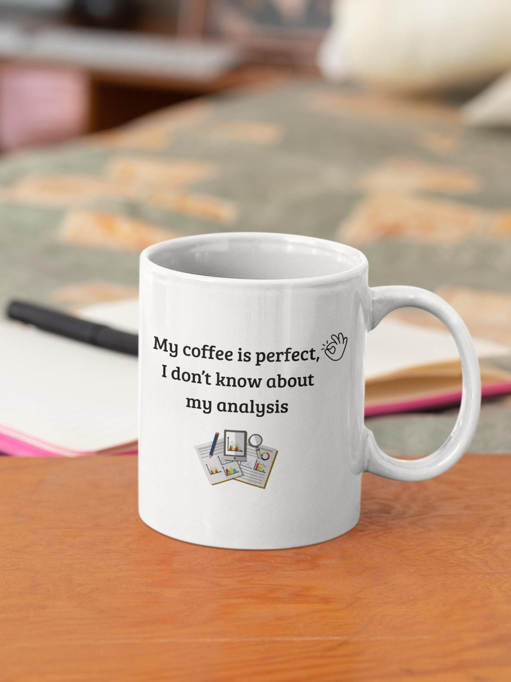Ceramic Coffee Mug | Gentle Humor Office Drinkware | Data Nerd Gift