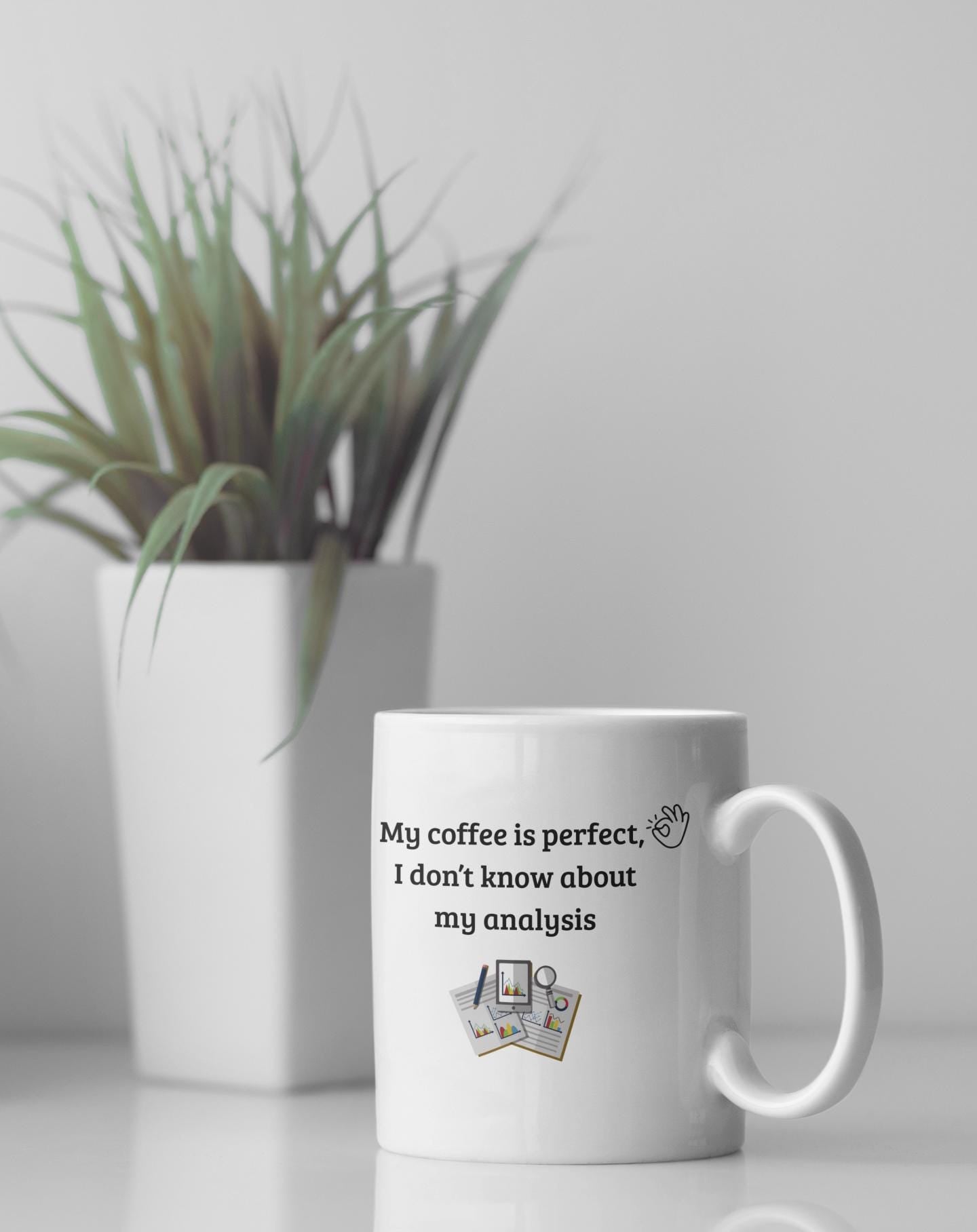 Ceramic Coffee Mug | Gentle Humor Office Drinkware | Data Nerd Gift