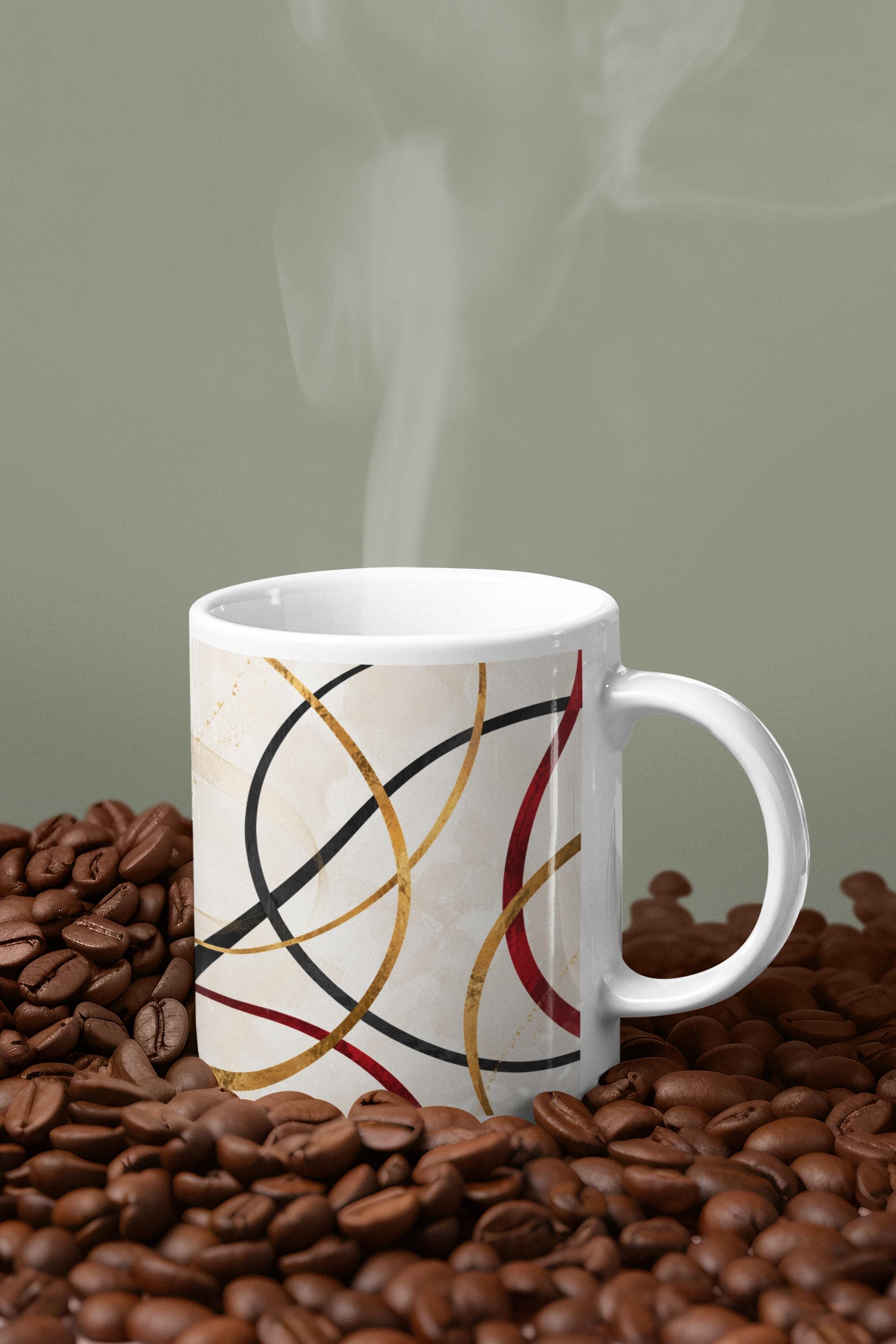 Abstract Interlocking Rings Mug | Modern Geometric Coffee Cup