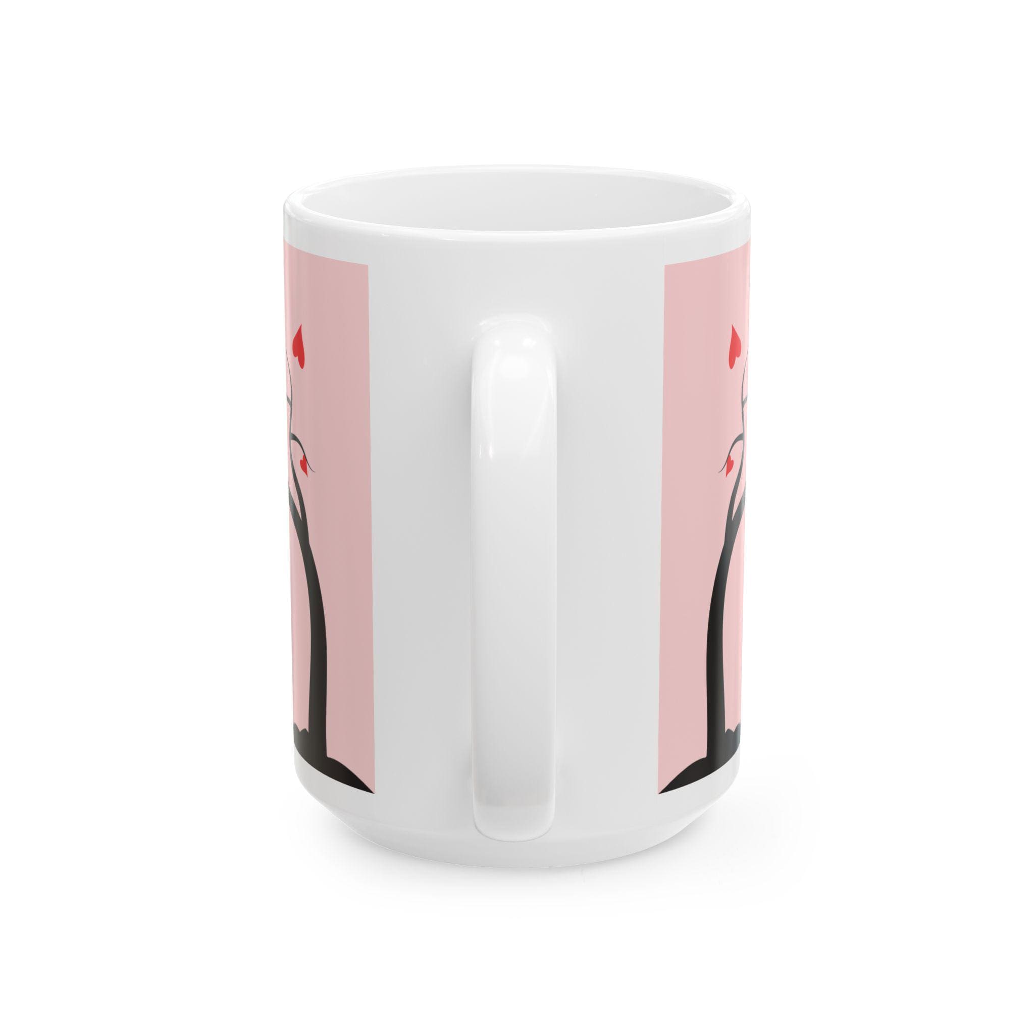 Romantic Proposal Scene Ceramic Mug | Valentine Hearts Coffee Cup