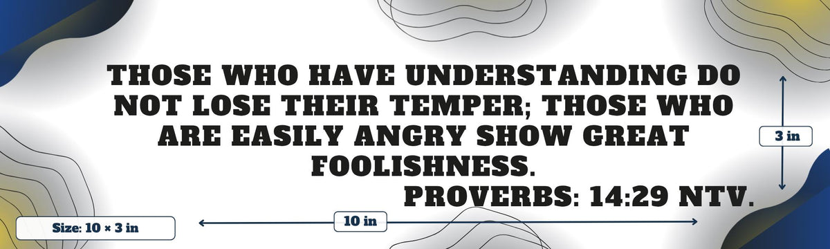 Proverbs 14:29 Scripture Car Magnet | Matte White Vinyl, Topographic Waves