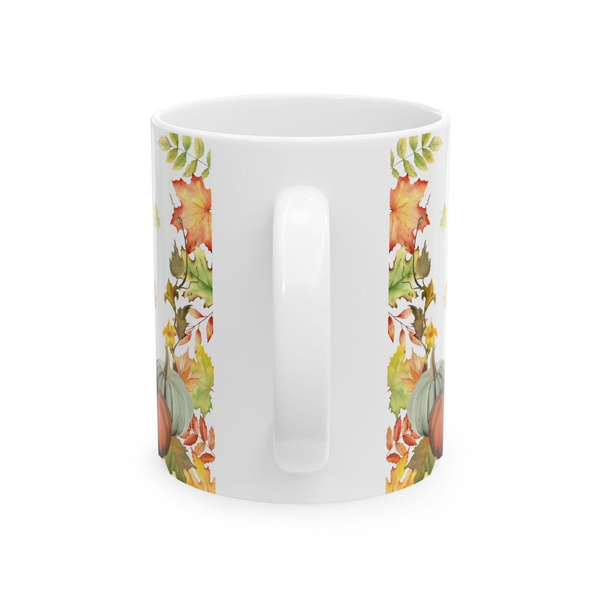 Woof Blessed Thanksgiving Day Mug | Golden Retriever, Pumpkins, Fall Leaves