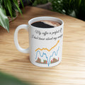 Humorous Coffee Analysis Mug | Ceramic Office Mug with Charts