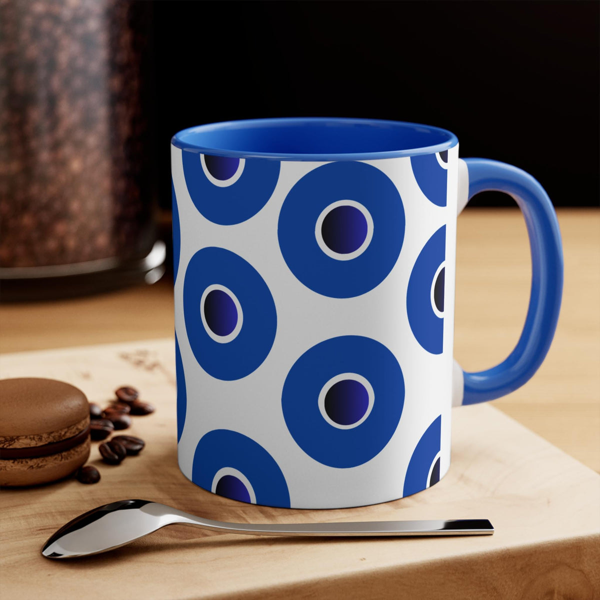 Accent Circle Mug – White Ceramic with Colored Interior (11 oz)