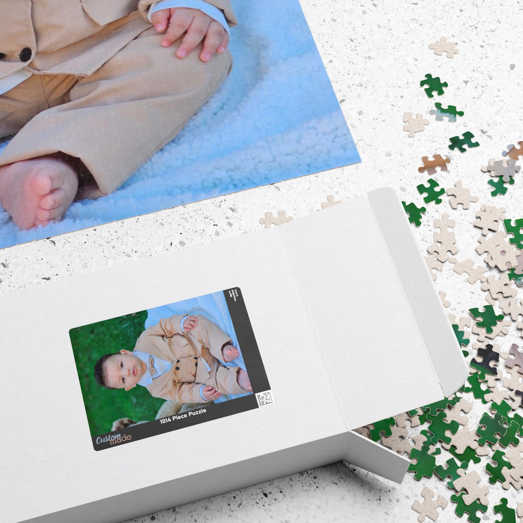 Custom Baby Portrait Jigsaw Puzzle, 520 or 1014 Pieces, Personalized Keepsake Gift