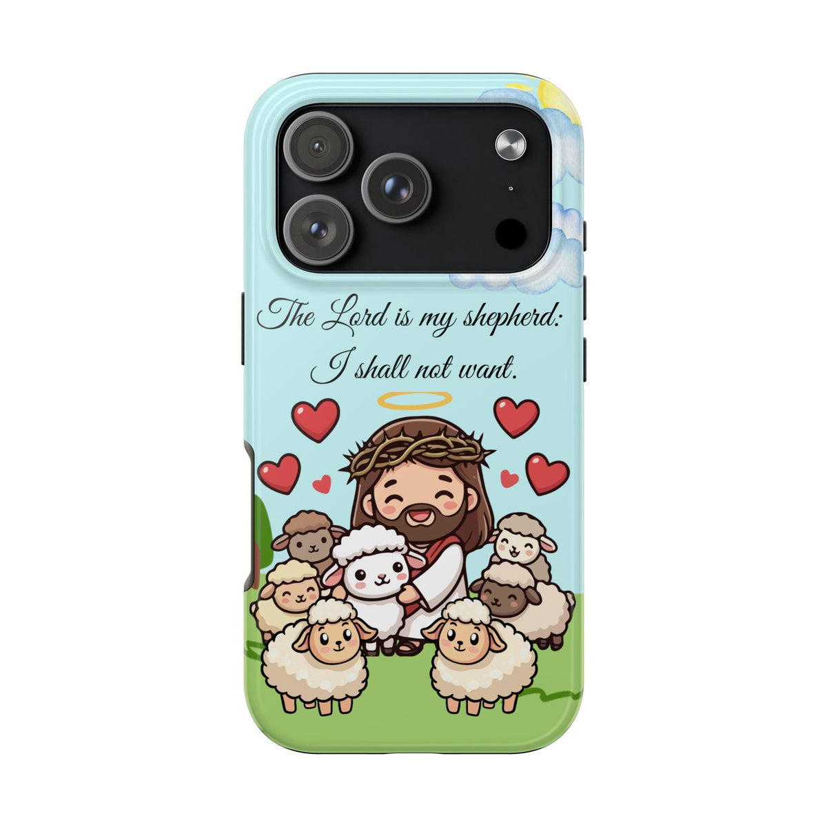 Christian Phone Case – Jesus Good Shepherd, Bible Verse (TPU/Polycarbonate)