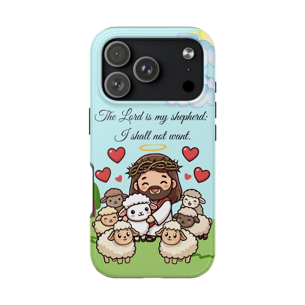 Christian Phone Case – Jesus Good Shepherd, Bible Verse (TPU/Polycarbonate)