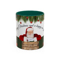 Santa Claus and Christmas Tree Mug | Color Accent Holiday Coffee Cup