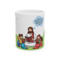 Jesus Teaching Children Illustration Mug | Christian Scripture Kids Scene Ceramic
