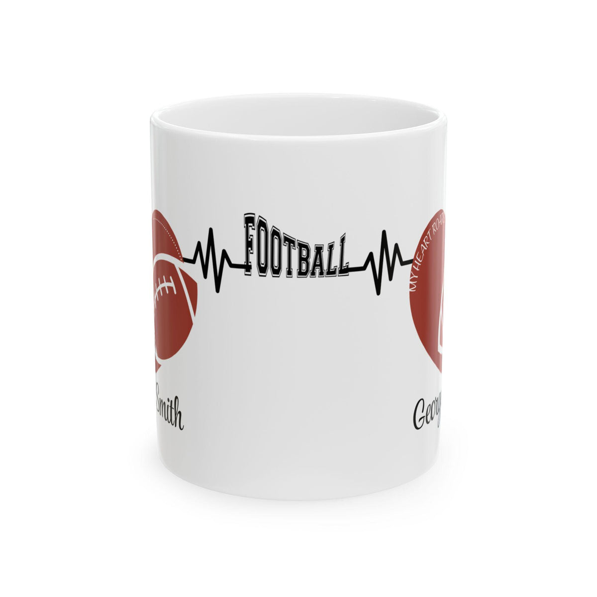 Football heartbeat design Mug | Ceramic coffee cup 11oz 15oz