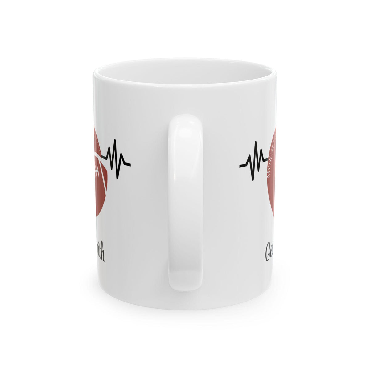Football heartbeat design Mug | Ceramic coffee cup 11oz 15oz