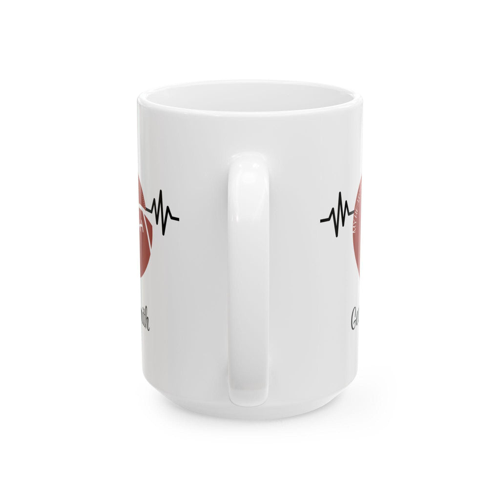 Football heartbeat design Mug | Ceramic coffee cup 11oz 15oz