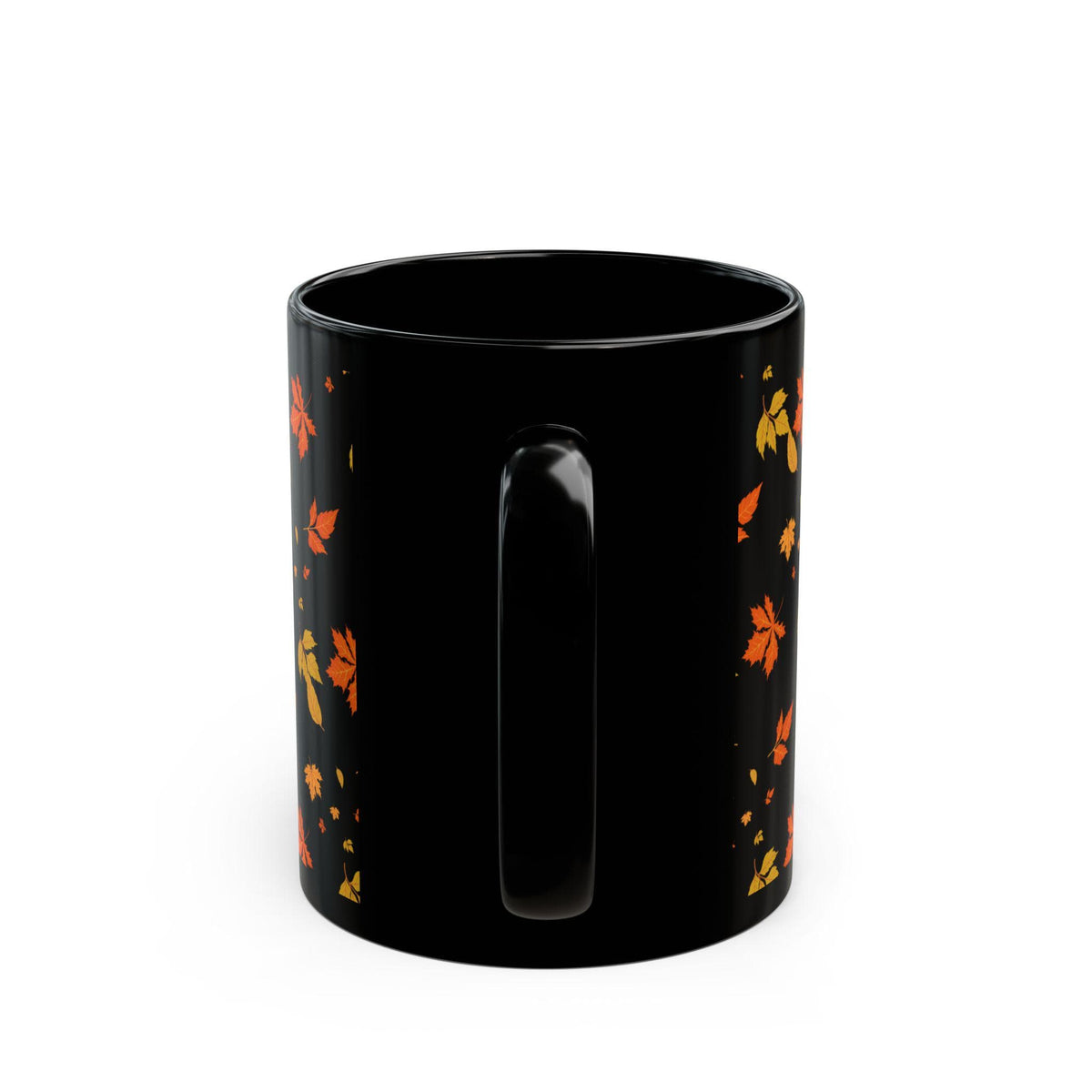 Autumn Leaf Black Ceramic Mug | Fall Coffee Lover Gift (11oz, 15oz)