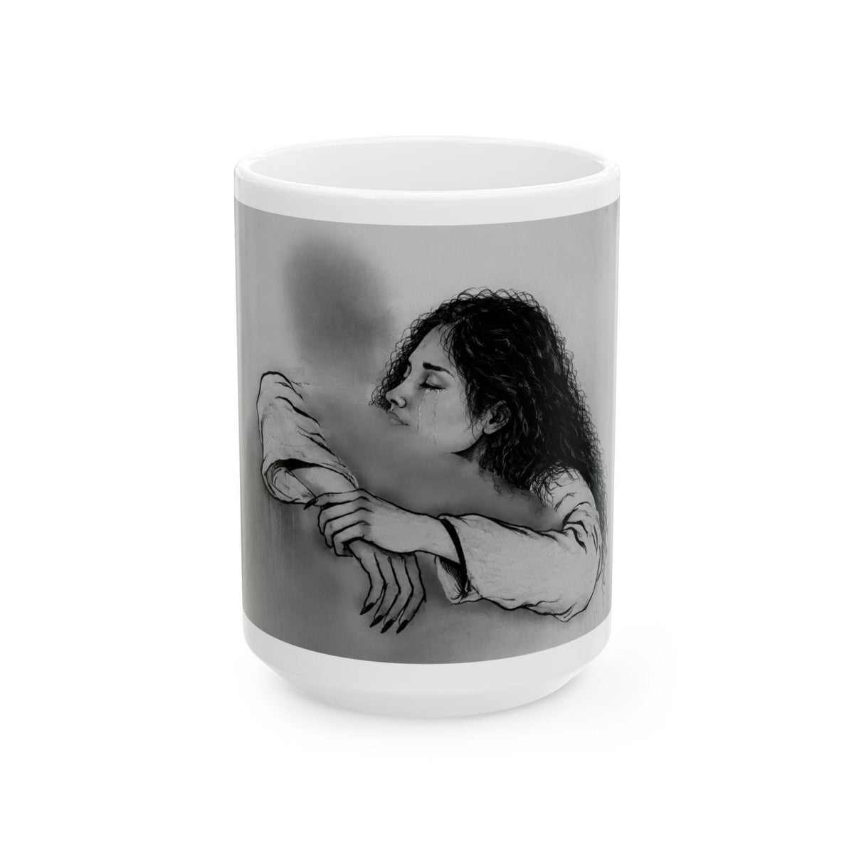 Embrace Illustration Mug | Monochrome Ceramic Mug (11oz/15oz)