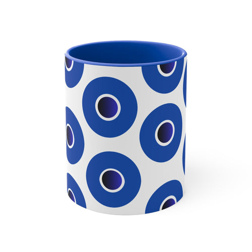 Accent Circle Mug – White Ceramic with Colored Interior (11 oz)