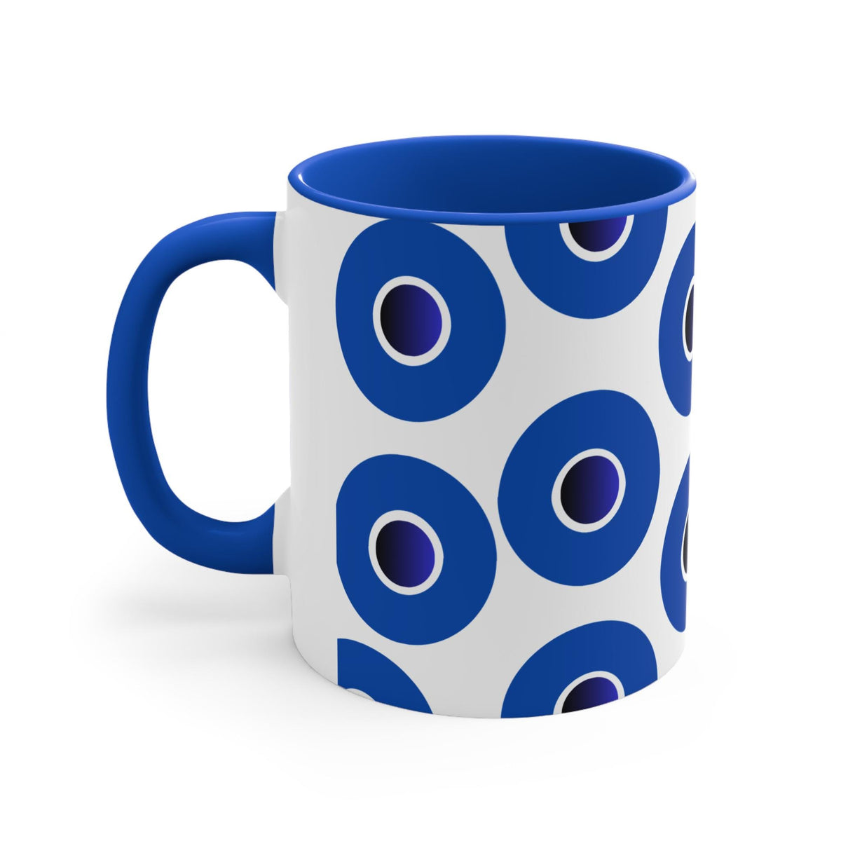 Accent Circle Mug – White Ceramic with Colored Interior (11 oz)